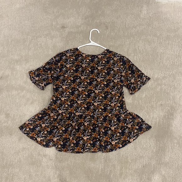 Madewell Silk Studio Ruffle-Hem Top in Prairie Blossoms size xs - Picture 7 of 9